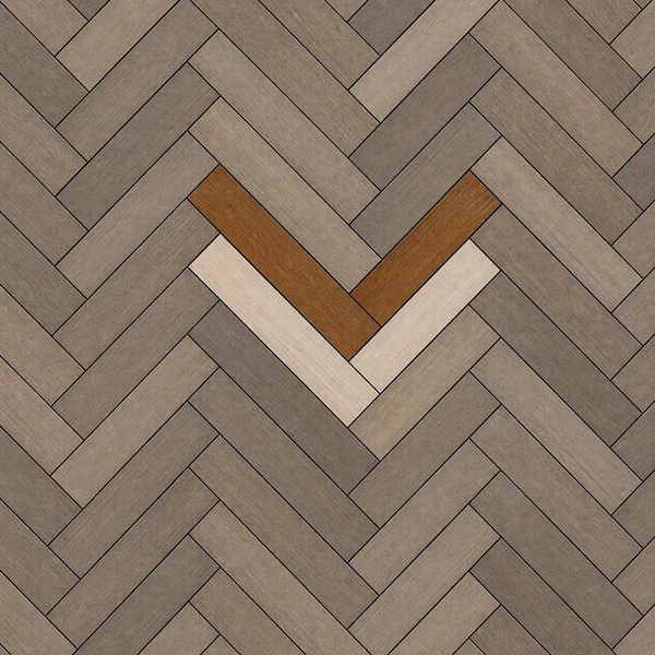 Herringbone oak flooring panel assembled in the LIGNORA London showroom