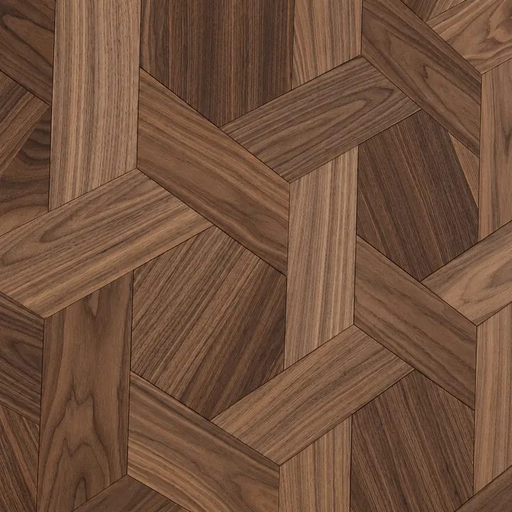 DC10 Lattice Walnut geometric parquet flooring