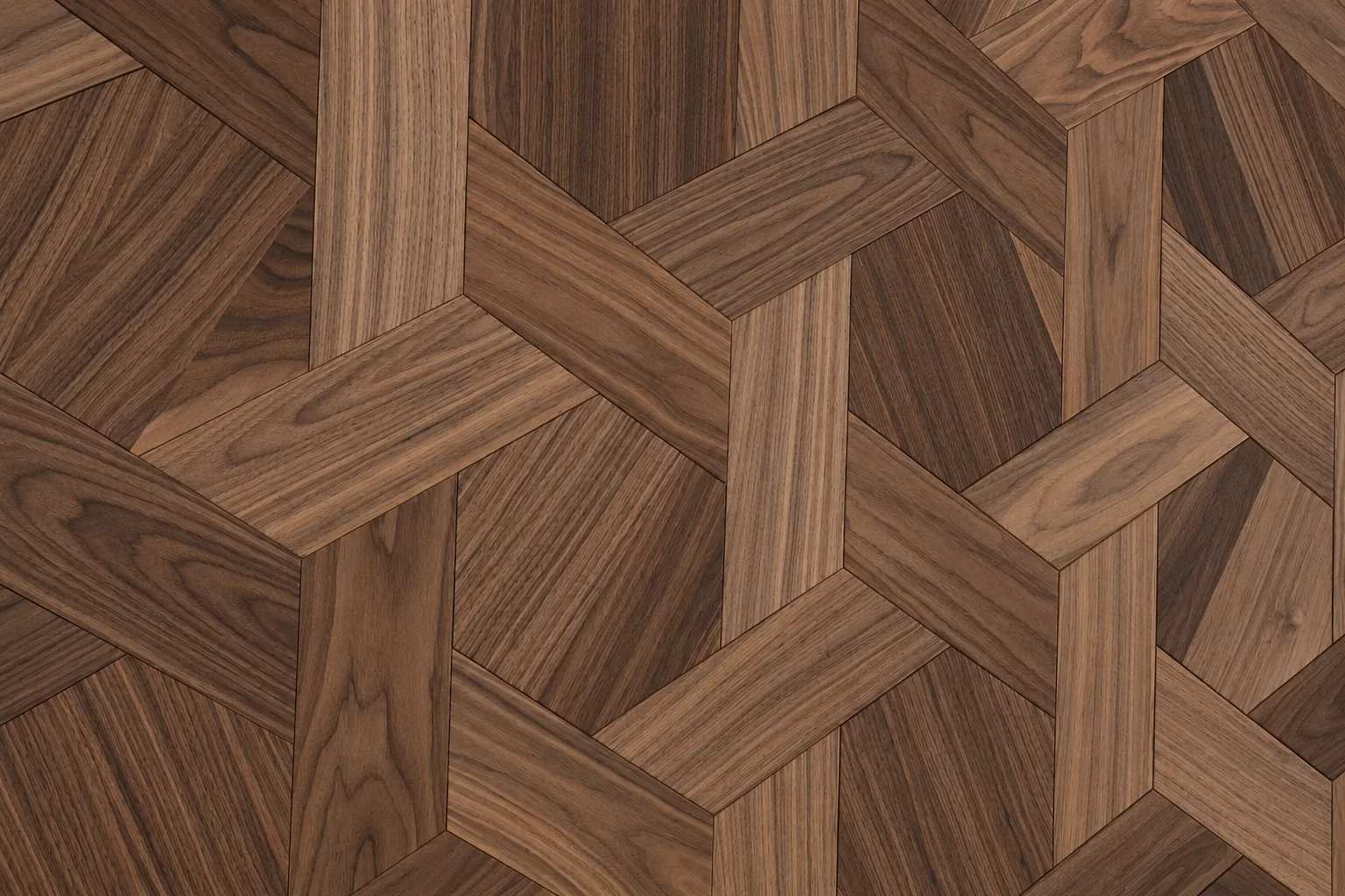DC10 Lattice Walnut — engineered walnut geometric parquet flooring