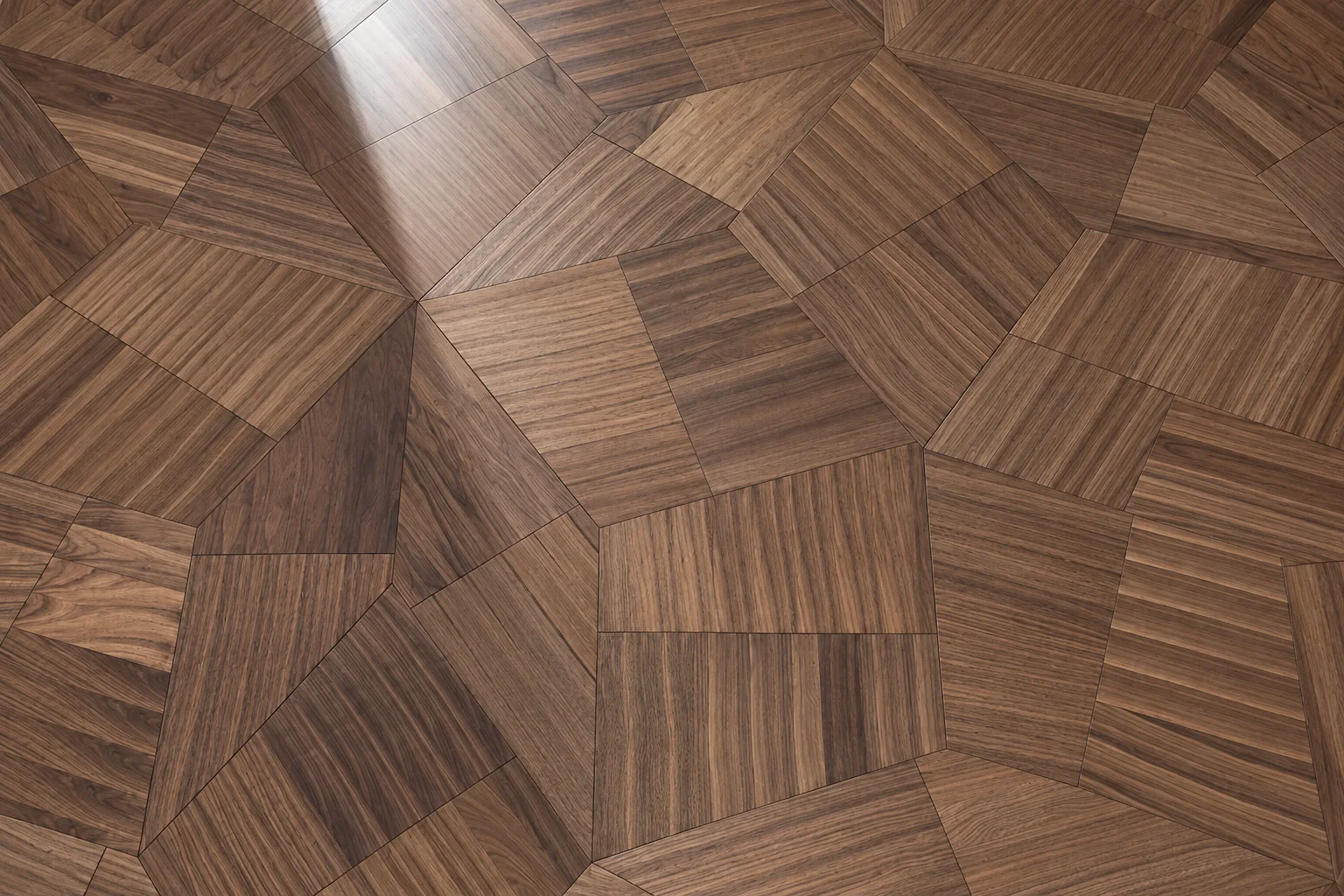 DC11 Mosaic Walnut — engineered walnut geometric parquet flooring