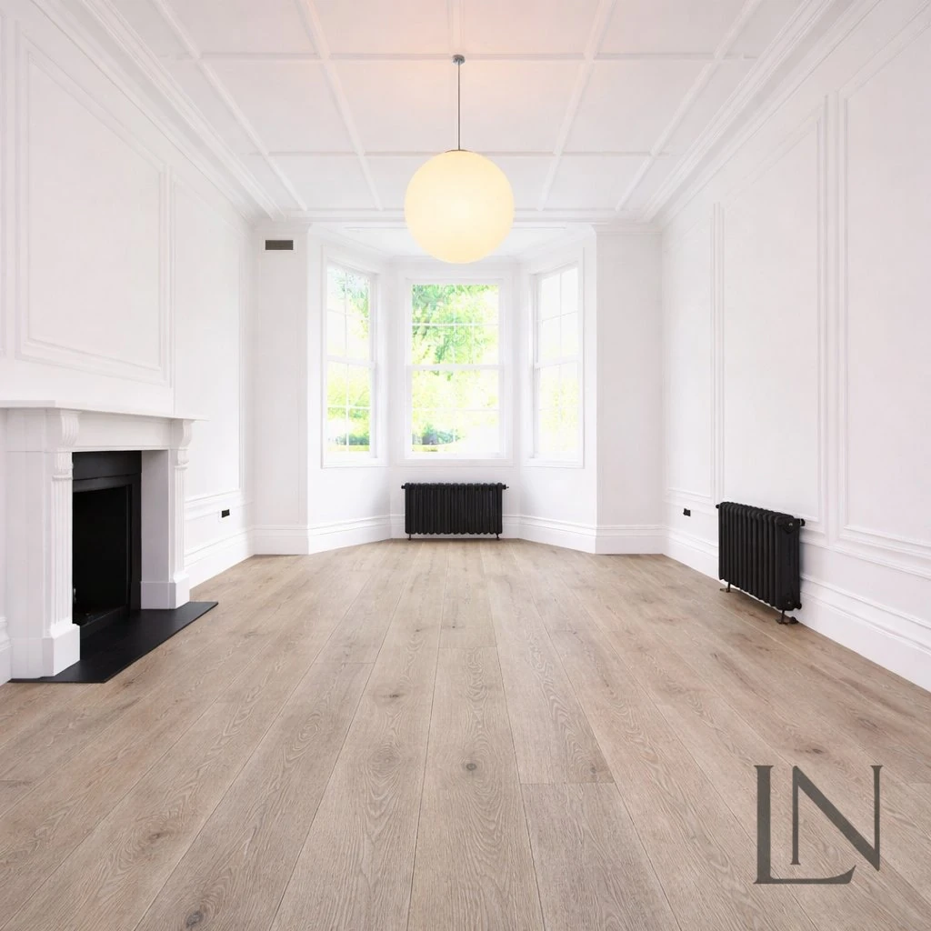Ashdown oak engineered flooring, brushed and oiled, installed in a room
