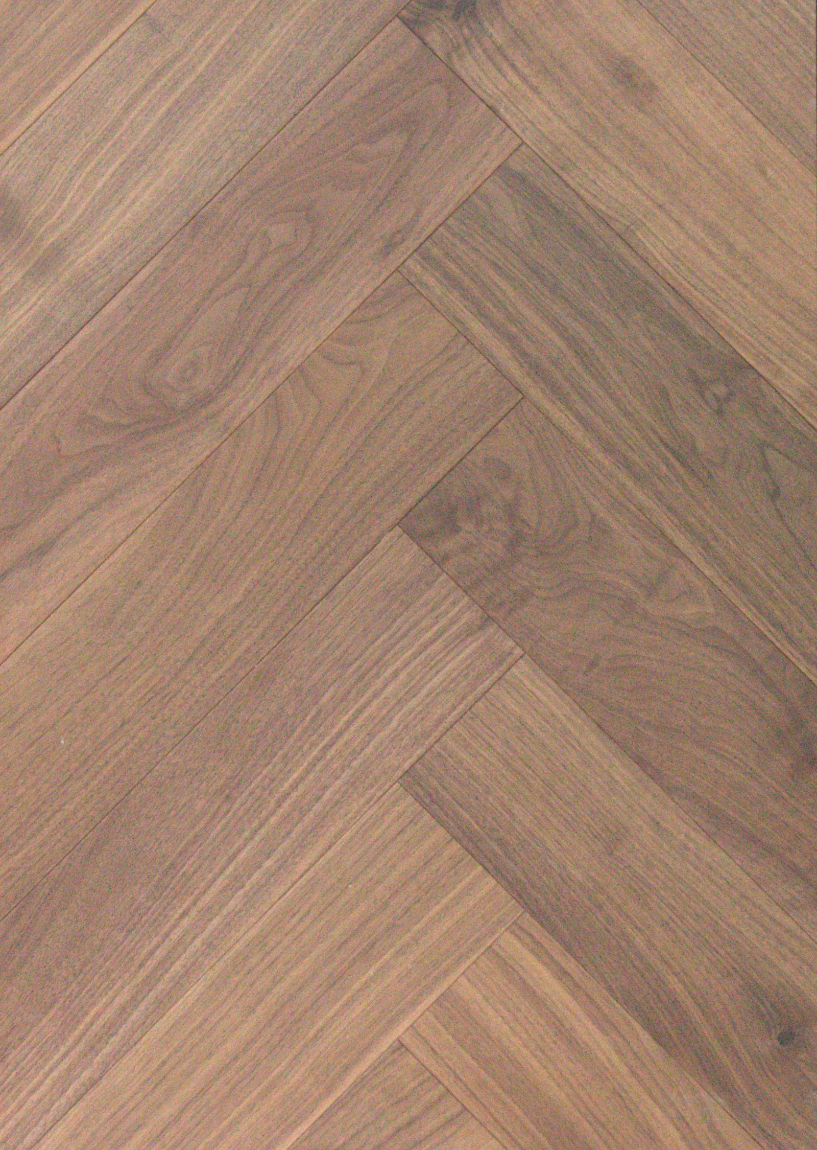LN203 Walnut Herringbone engineered oak flooring — 14mm × 125mm × 600mm