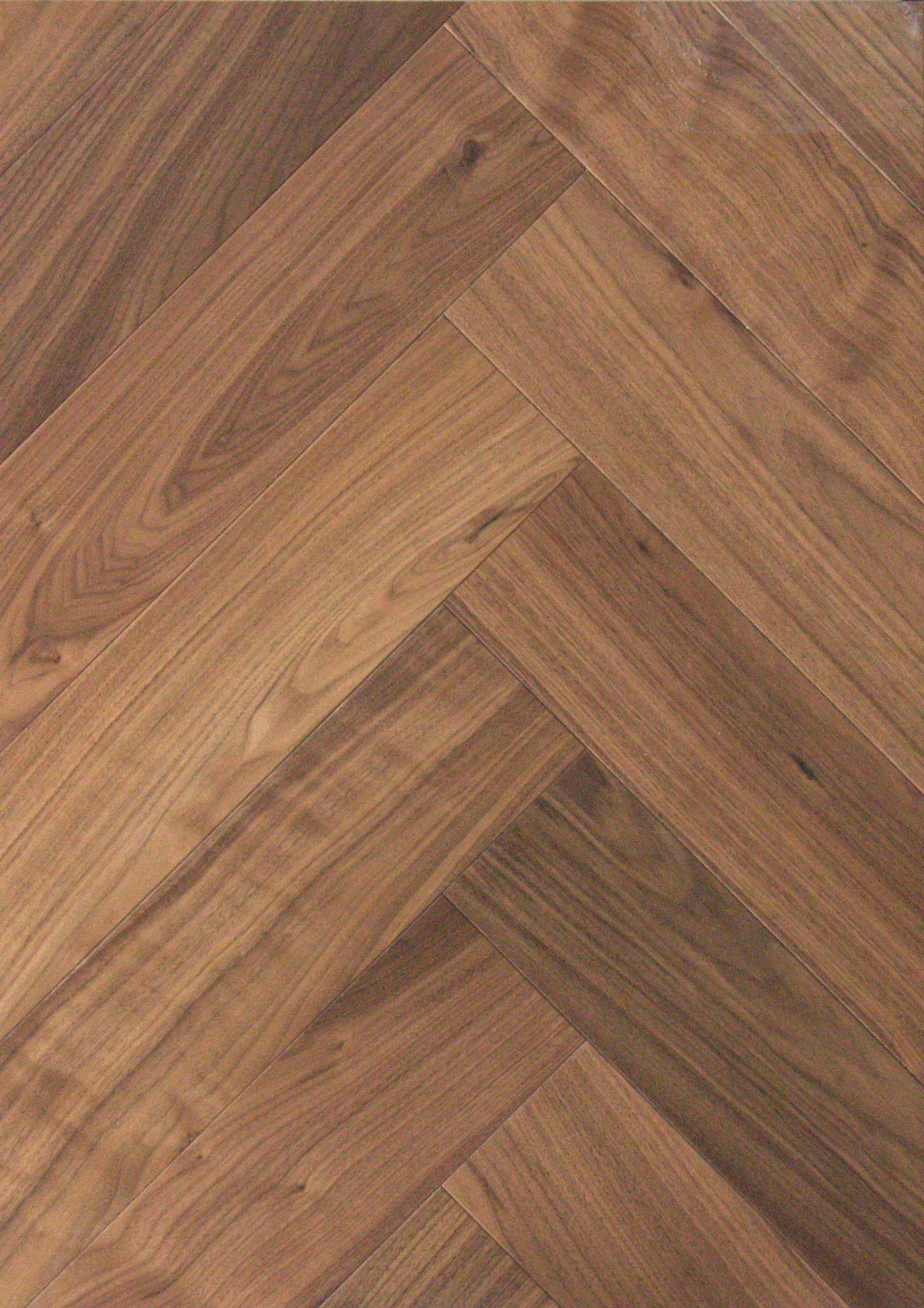 LN202 Walnut Herringbone engineered oak flooring — 14mm × 125mm × 600mm
