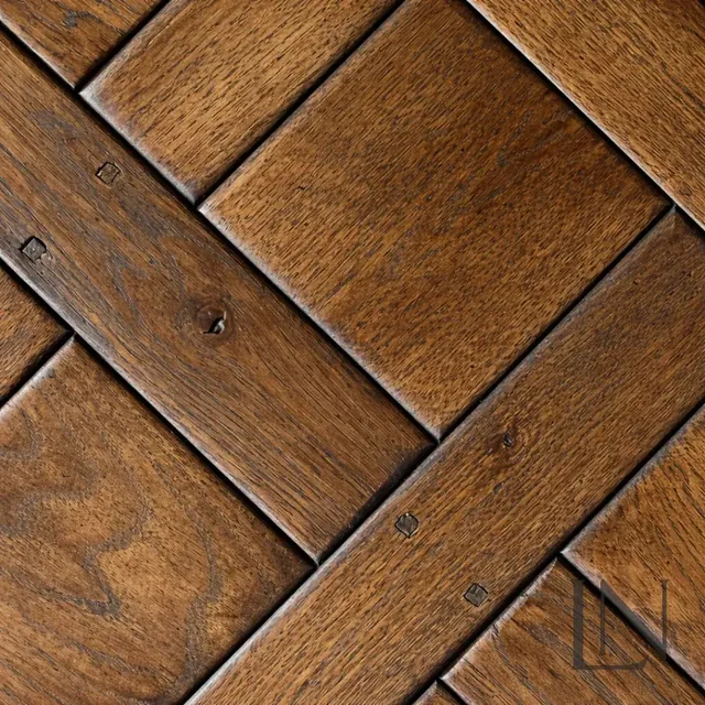 Rustic Brown reclaimed Victorian oak basket weave parquet, LIGNORA LNR197