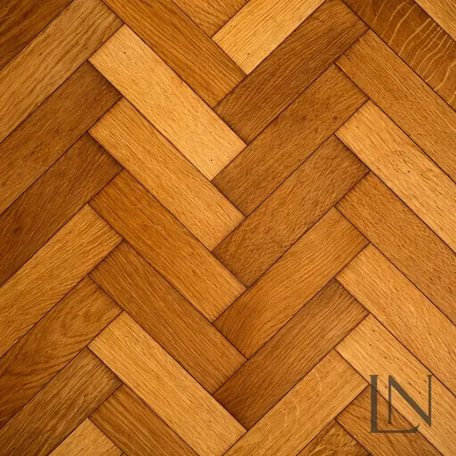 Warm Golden reclaimed Victorian oak basket weave parquet, LIGNORA LNR196