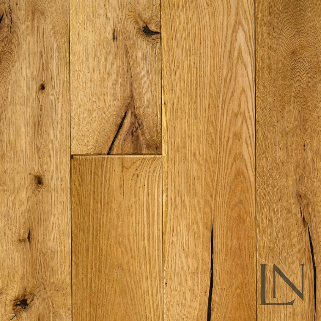 LNR191 Rustic Herringbone — Deep Brown reclaimed oak flooring