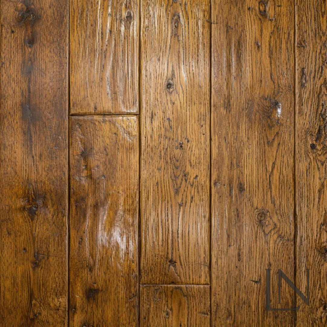 LNR192 Classic Herringbone — Medium Brown reclaimed oak flooring