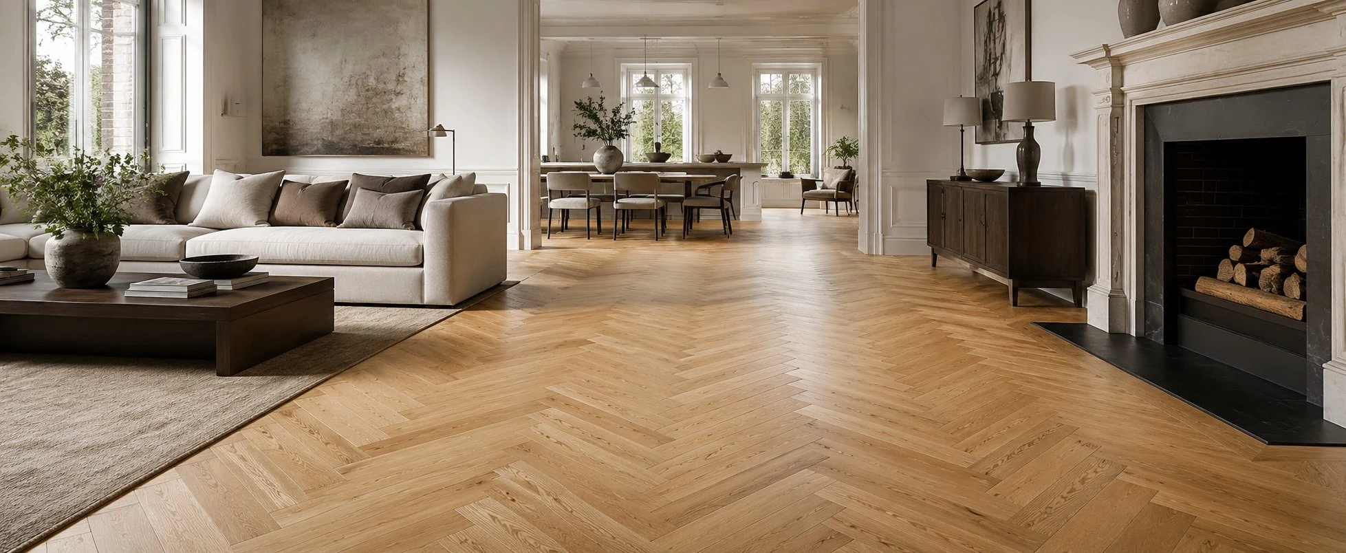 Completed LIGNORA engineered oak flooring project in a London home