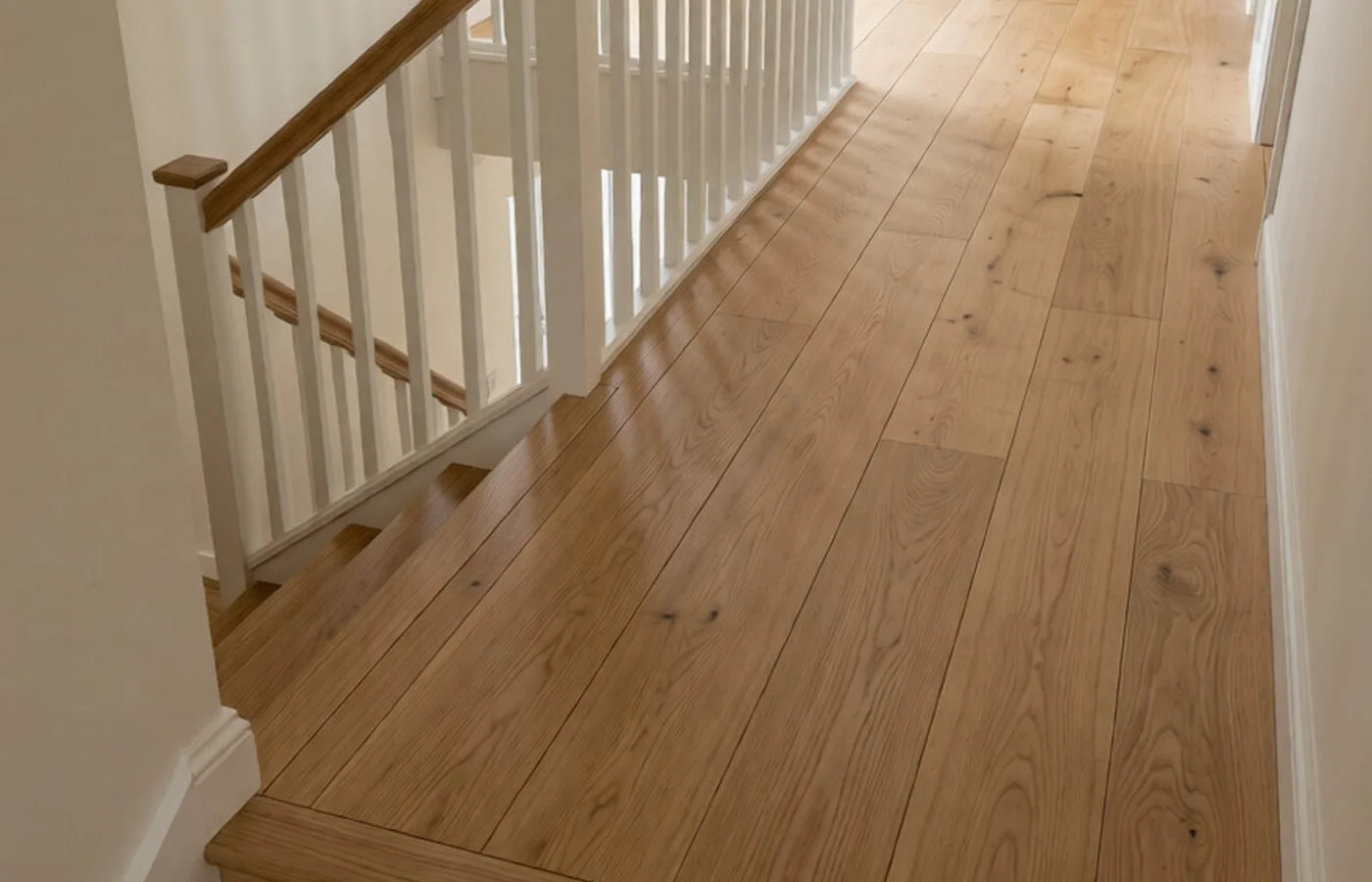 Bespoke oak staircase and landing, Esher