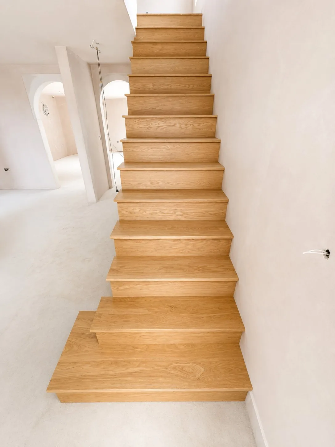 Bespoke oak staircase cladding, Highgate