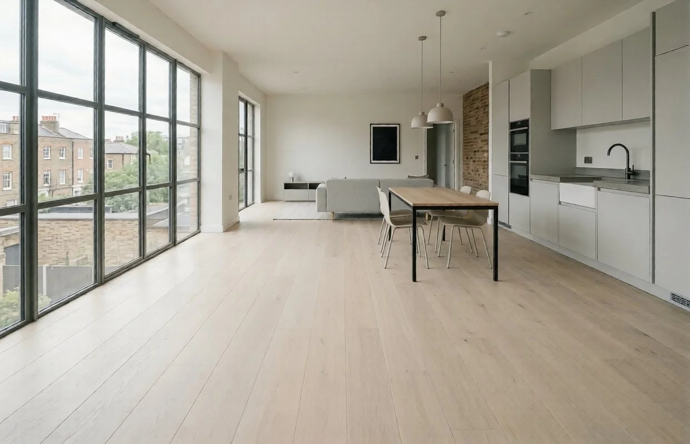 Pale oak open plan floor, Hackney