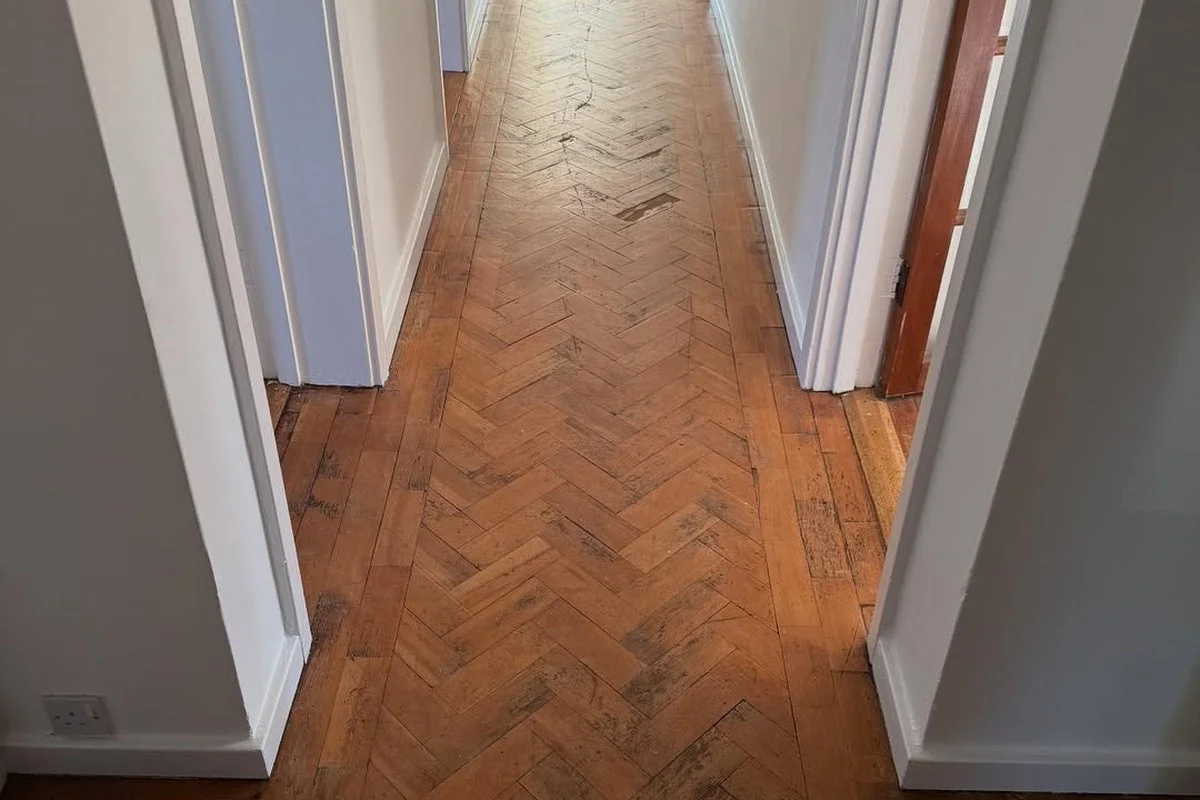 Original parquet before restoration